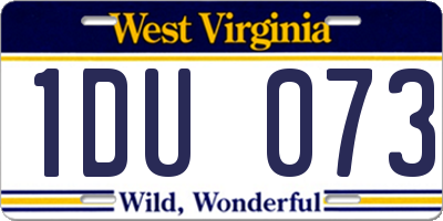 WV license plate 1DU073