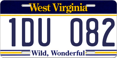 WV license plate 1DU082