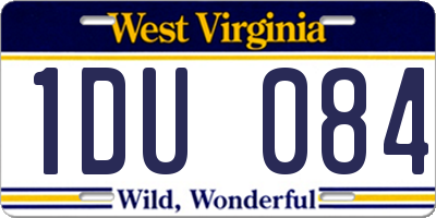 WV license plate 1DU084