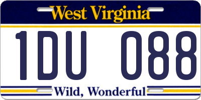 WV license plate 1DU088