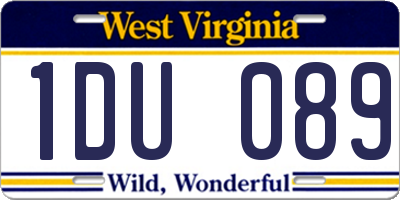 WV license plate 1DU089