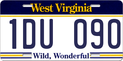 WV license plate 1DU090