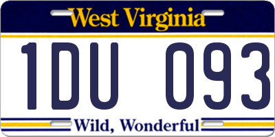 WV license plate 1DU093