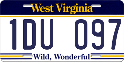 WV license plate 1DU097