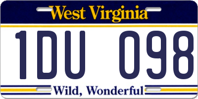 WV license plate 1DU098
