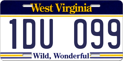 WV license plate 1DU099