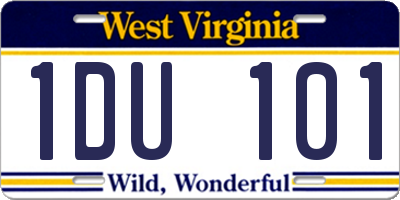 WV license plate 1DU101
