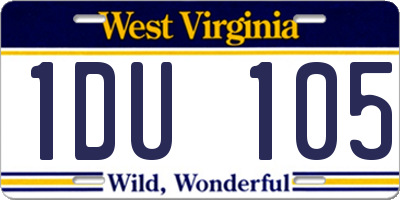 WV license plate 1DU105