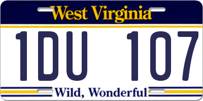 WV license plate 1DU107
