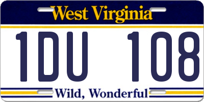 WV license plate 1DU108