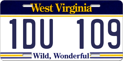 WV license plate 1DU109