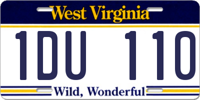 WV license plate 1DU110