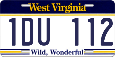 WV license plate 1DU112