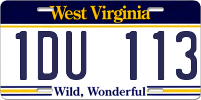 WV license plate 1DU113