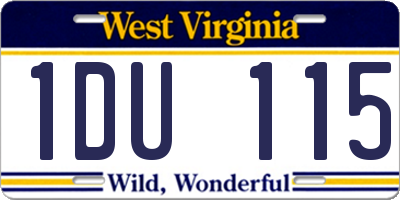 WV license plate 1DU115