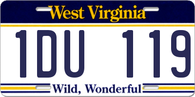 WV license plate 1DU119