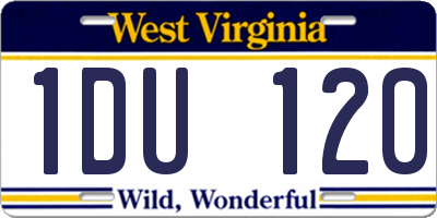 WV license plate 1DU120