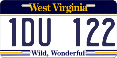 WV license plate 1DU122
