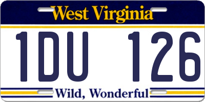 WV license plate 1DU126