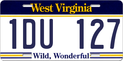 WV license plate 1DU127
