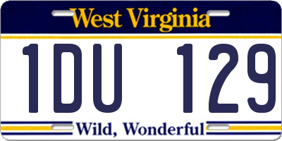 WV license plate 1DU129