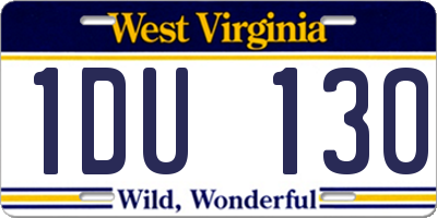 WV license plate 1DU130
