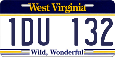 WV license plate 1DU132