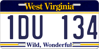 WV license plate 1DU134