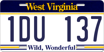 WV license plate 1DU137