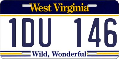 WV license plate 1DU146
