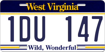 WV license plate 1DU147