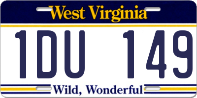 WV license plate 1DU149