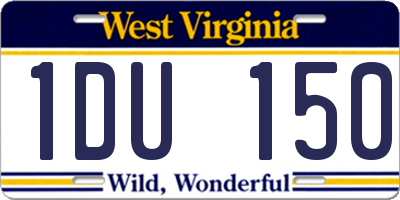 WV license plate 1DU150