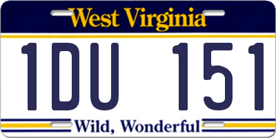 WV license plate 1DU151