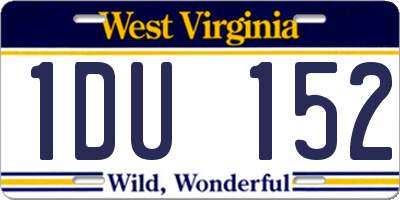 WV license plate 1DU152