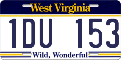 WV license plate 1DU153