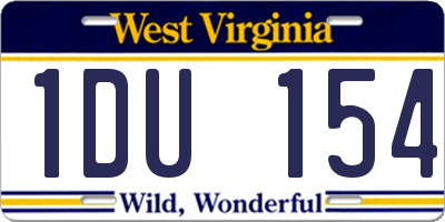 WV license plate 1DU154