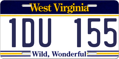 WV license plate 1DU155