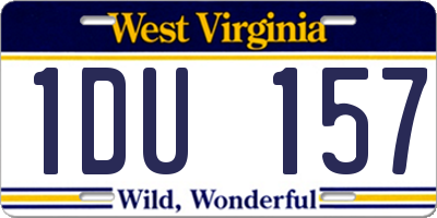 WV license plate 1DU157