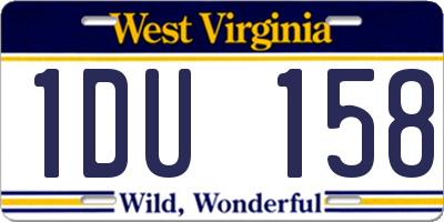 WV license plate 1DU158