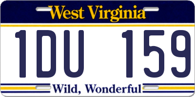 WV license plate 1DU159