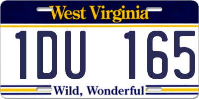 WV license plate 1DU165