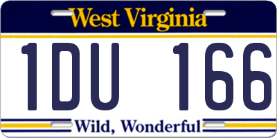 WV license plate 1DU166