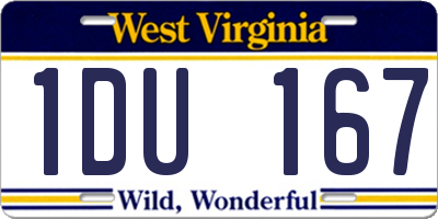 WV license plate 1DU167