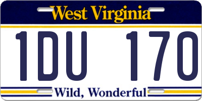 WV license plate 1DU170