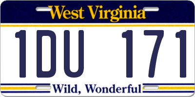 WV license plate 1DU171