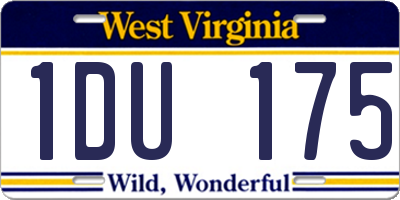 WV license plate 1DU175