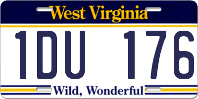 WV license plate 1DU176