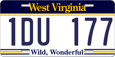 WV license plate 1DU177