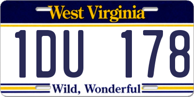 WV license plate 1DU178